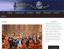 Tablet Screenshot of classicalmusicfortheworld.org